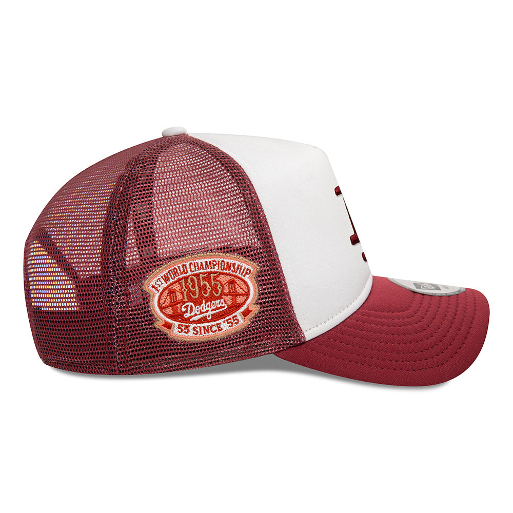 LA Dodgers Hat - MLB World Series Red Rust Foam Palette 9Forty A-Frame Trucker Snapback - New Era